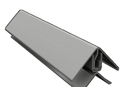 Durasid tweedelige bin/buitenhoek alu (grijs+sv) 300cm