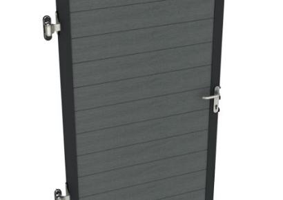 DF deur 200cm graphite black compleet met lux hang en sluitwerk (speciale poortpaal nodig)