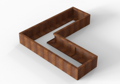 Bloembak module+ l-vorm 60x180x180x28cm