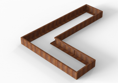 Bloembak module+ l-vorm 90x360x270x28cm