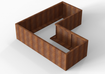 Plantenbak module+ l-vorm 90x210x210x56cm