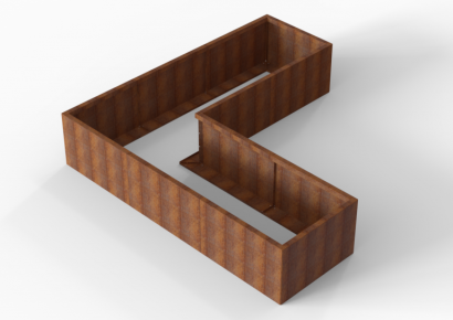 Bloembak module+ l-vorm 90x270x270x56cm