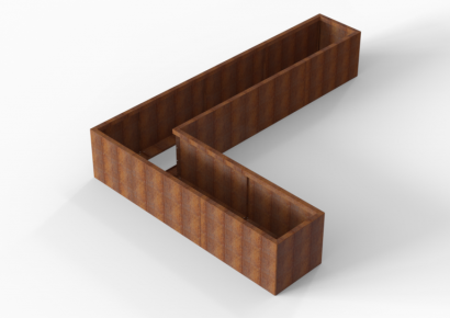 Bloembak module+ l-vorm 60x330x240x56cm