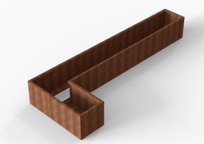 Bloembak module+ l-vorm 60x420x150x56cm