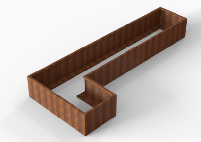 Bloembak module+ l-vorm 90x450x180x56cm