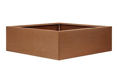 Bloembak vlak  150x150x40cm corten