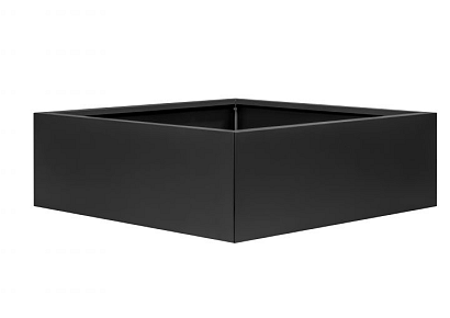Bloembak vlak - 150x150x40cm grafiet zwart