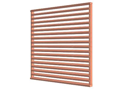 Louvre horizontaal 223x220cm onbehandeld module H