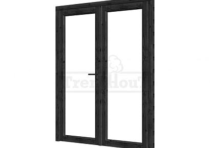 Steel Look deur 01-dubbel 75x206cm+kozijn163,6x213,6cm incl dub.glas, hang- en sluitwerk