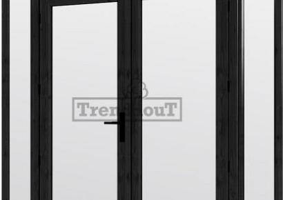 Steel Look raam 223x220cm zwart module H-01 met dubbele openslaande deuren