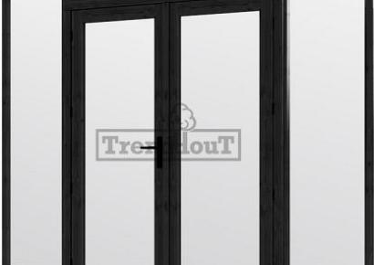 Steel Look raam 276x220cm zwart module C-01 met dubbele openslaande deuren