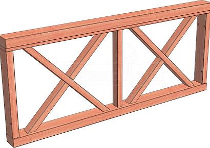 Veranda kruis hekwerk B 70x163cm onbehandeld