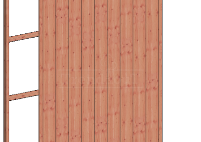 Wandmodule R sponningplank 163x156cm onbehandeld verticaal