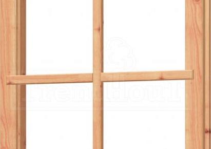 Vast raamkozijn 72,6x87,7cm onbeh incl losse voorzetroede, enkel glas, hang- en sluitwerk