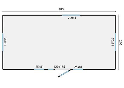 Zigeunerwagen 480cm Patricia met zij-ingang excl. Onderstel