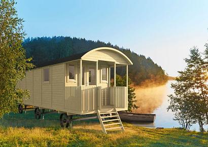 Zigeunerwagen XL 840cm incl. veranda Jimmy met vooringang excl. Onderstel