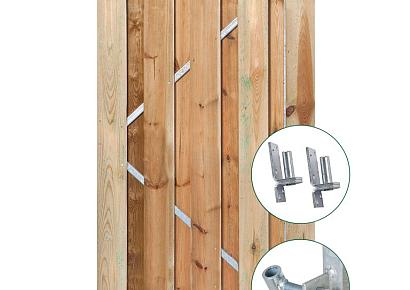 Tuindeur Solide 180x90cm recht geimp + ijzeren frame