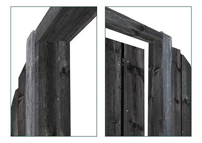 Tuindeurkozijn + aanslagligger 210x90>150cm zwart geimp