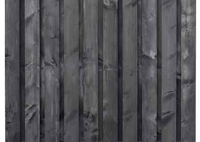 Tuinscherm Marlies 180x180cm recht fijnbezaagd zwart douglas 21pl