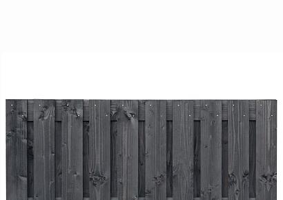 Tuinscherm Marlies 90x180cm recht fijnbezaagd zwart douglas 21pl