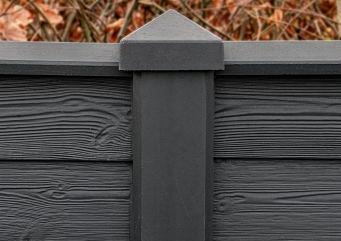 Beton afdekpet 14x14x5cm zonder uitsparing antraciet gecoat met diamantkop