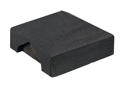 Beton afdekpet 14x14x5cm zonder uitsparing antraciet gecoat met diamantkop