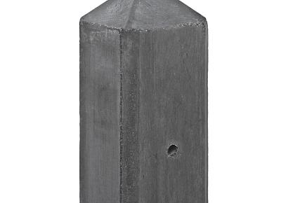 Beton eindpaal IJssel 10x10x308cm antraciet glad met diamantkop