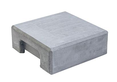 Beton afdekpet vlakke kop 14x14x5cm hoekmodel wit/grijs