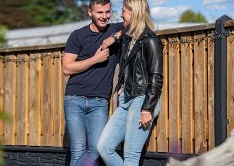 Leisteenmotiefplaat 4,8x36x184cm antraciet met mes en groef