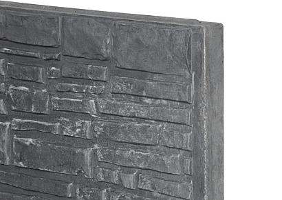 Rustico motiefplaat 4.8x36x184cm antraciet met mes en groef