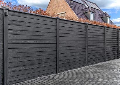 Rabat-hout motiefplaat 4.8x26x184cm smal antraciet gecoat met mes en groef