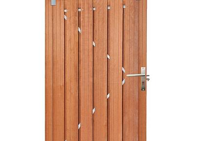 Schuifdeur 130x195cm recht hardhout incl rail 300cm, plafondbevest, slot, slotvanger, 2xklem, 2xkatrol