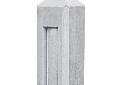 Beton T-paal Hunze 10x10x145cm wit/grijs diamantkop voor 2x glad of motiefplaat