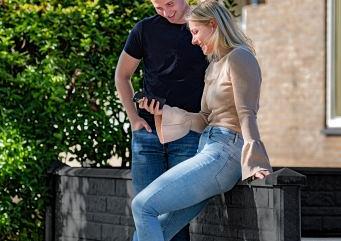 Beton eindpaal Hunze 10x10x145cm antraciet diamantkop voor 2x glad of motiefplaat