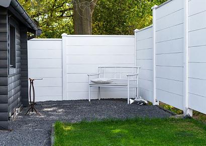 Blokhutprofielplaat 4,8x26x184cm wit/grijs met mes en groef