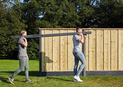 Beton T-paal lichtgewicht Amstel 10x10x280cm antraciet glad met diamantkop
