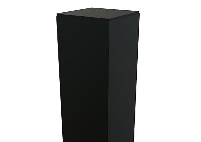 Boston alu poortpaal zwart 9x9x275cm hol dikte 4mm RAL9005