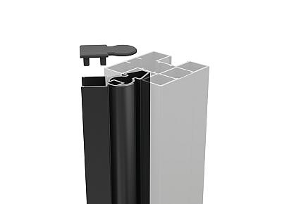 Boston alu variabel hoekprofiel voor paal zwart L-200cm RAL9005