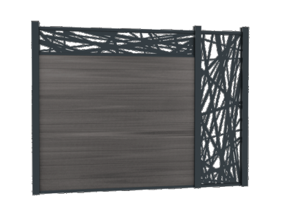 Boston Decopaneel Hera verticaal zwart 58x182cm dikte 2mm RAL9005