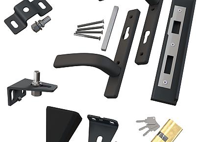 Boston poortbeslag voor poorten zwart RAL9005