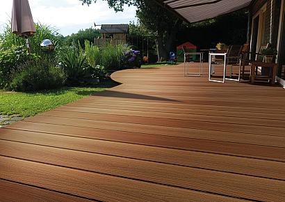 WPC 2,3x13,8x400cm Fiberdeck Premium RHK Teak