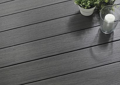 WPC 2,3x21x500cm Fiberdeck Premium massief Dark Grey