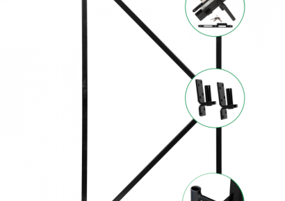 IJzeren deurframe compleet 155x120cm incl. 2 ogen+2 duimen+luxe inbouwslotset zwart