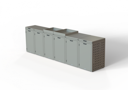 Kliko-ombouw 240L - 4 stuks taupe met vaste deksel