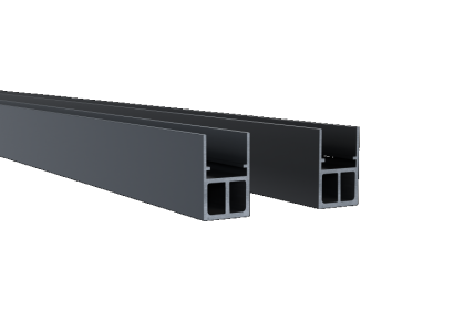 Boston alu versterkt profiel zwart 2,5x3,5x175cm RAL9005