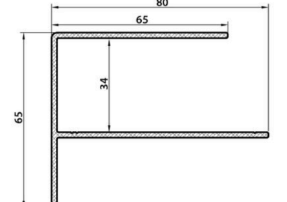 WEO35-60 alu F-profiel Teak 6,5x8x300cm