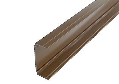 Brise soleil alu U-profiel met klikbare kap L-300cm Teak