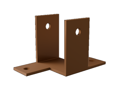 Brise soleil U-beugel met verlengde voet Teak verpakt per 8 stuks