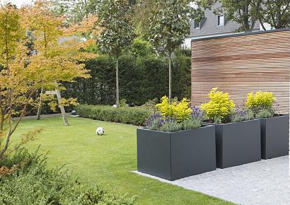 Plantenbak vlak antraciet 120x120x80cm