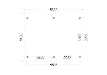 Buitenverblijf Zadeldak XL 530x440x425cm (bxdxh)